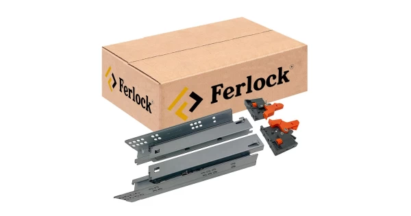 CAIXA CORREDIÇA INVISÍVEL AMORTECEDOR FERLOCK 550MM C/10 - Trava Forte