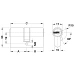 CILINDRO HAFELE 62MM MODELO EUROPEU DUPLO ML 500 PRETO