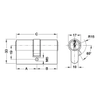 CILINDRO HAFELE 62MM MODELO EUROPEU DUPLO 5 PINOS FOSCO CILINDRO HAFELE 62MM MODELO EUROPEU DUPLO 5 PINOS FOSCO