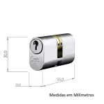 CILINDRO UNIÃO MUNDIAL YALE 55MM CROMADO