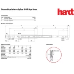 CORREDIÇA TELESCOPICA INOX HARDT H44 30KG 400MM CORREDIÇA TELESCOPICA INOX HARDT H44 30KG 400MM