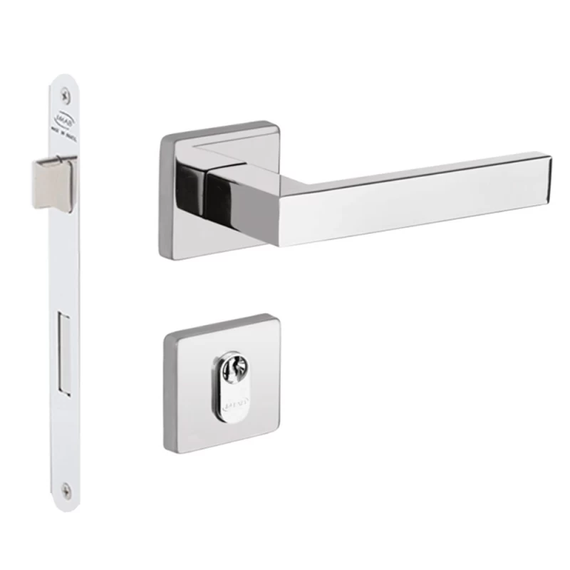 FECHADURA HATO 2 QUADRADA EXTERNA INOX POLIDO C/RED - Trava Forte