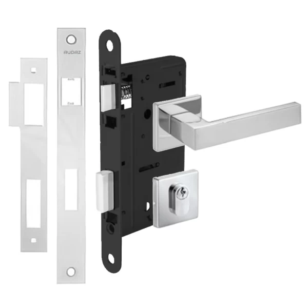 TAKUYA　50 FECHADURA AUDAZ LOUVRE 55 QUADRADA EXTERNA INOX POLIDA - Trava Forte