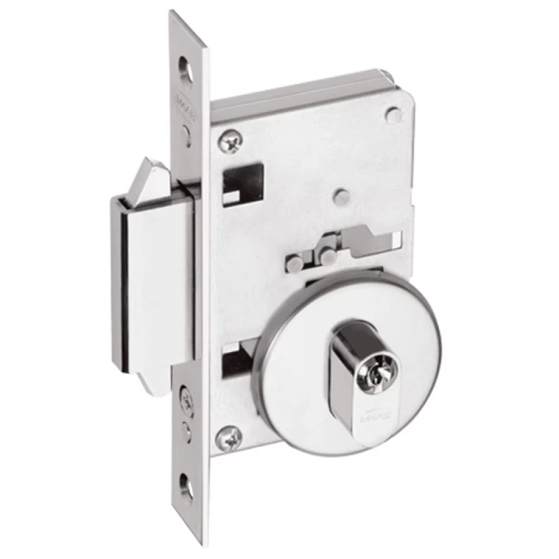 FECHADURA PORTA CORRER 2469 REDONDA EXTERNA POLIDA - Trava Forte