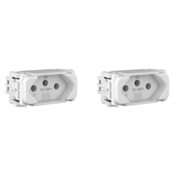 KIT C/2 MÓDULOS WEG COMPOSÉ TOMADA 2P+T 20A 250V BRANCO