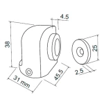 KIT C/2 PRENDEDOR PORTA MAGNÉTICO 315 CROMADO KIT C/2 PRENDEDOR PORTA MAGNÉTICO 315 CROMADO