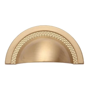 KIT C/2 PUXADOR MÓVEIS CONCHA CAPRI 64MM DOURADO ESCOVADO