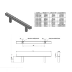 KIT C/2 PUXADOR MÓVEIS INOX HASTE QUADRADA ESCOVADO 128MM