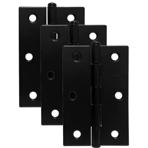 KIT C/3 DOBRADIÇAS AÇO LEVE PINO 3.5 X 2-5/16 PRETA