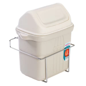 LIXEIRA FIXAR PORTA SIMPLES C/BALDE 6.5LT