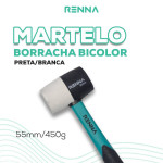 MARTELO BORRACHA RENNA 55MM 450GR CABO FIBRA EMBORRACHADO