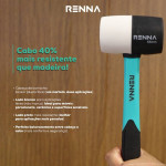 MARTELO BORRACHA RENNA 55MM 450GR CABO FIBRA EMBORRACHADO