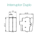 MÓDULO MARGIRIUS SLEEK INTERRUPTOR PARALELO DUPLO BRANCO