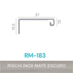 PERFIL ALUMÍNIO ROMETAL FACETATO RM-183 6 MT INOX MATE
