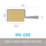 PERFIL ALUMÍNIO ROMETAL TESTEIRA 20MM RM-089 6 MT INOX MATE