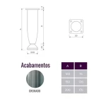 PÉ MÓVEIS METAL CÓRSIA 200MM CROMADO PÉ MÓVEIS METAL CÓRSIA 200MM CROMADO