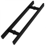 PUXADOR PORTA DUPLO INOX BARRA CHATA 60CM PRETO POWERFER 40X10 PUXADOR PORTA DUPLO INOX BARRA CHATA 60CM PRETO POWERFER 40X10
