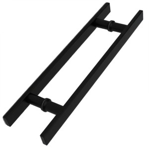 PUXADOR PORTA DUPLO INOX BARRA CHATA 80CM PRETO POWERFER 40X10