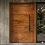 PUXADOR PORTA DUPLO INOX BARRA CHATA 40CM PRETO DF933 30X10