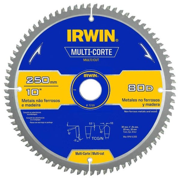 SERRA CIRCULAR IRWIN MULTICORTE 250MM 10