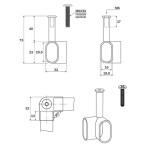 SUPORTE TUBO CABIDEIRO HARDT CANTO 90º OVAL CROMADO